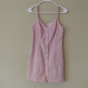 CAO striped button up pink dress size M